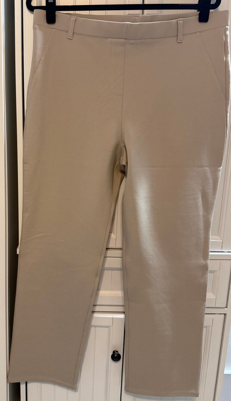 Quince Ultra-Stretch Ponte Straight Leg Pants Ecru XL NWT